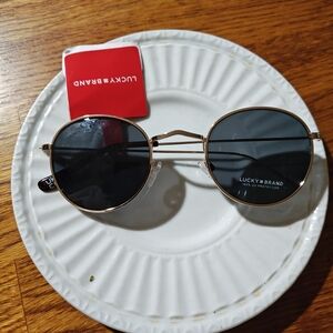 Lucky Brand Gold Frame Round Sunglasses